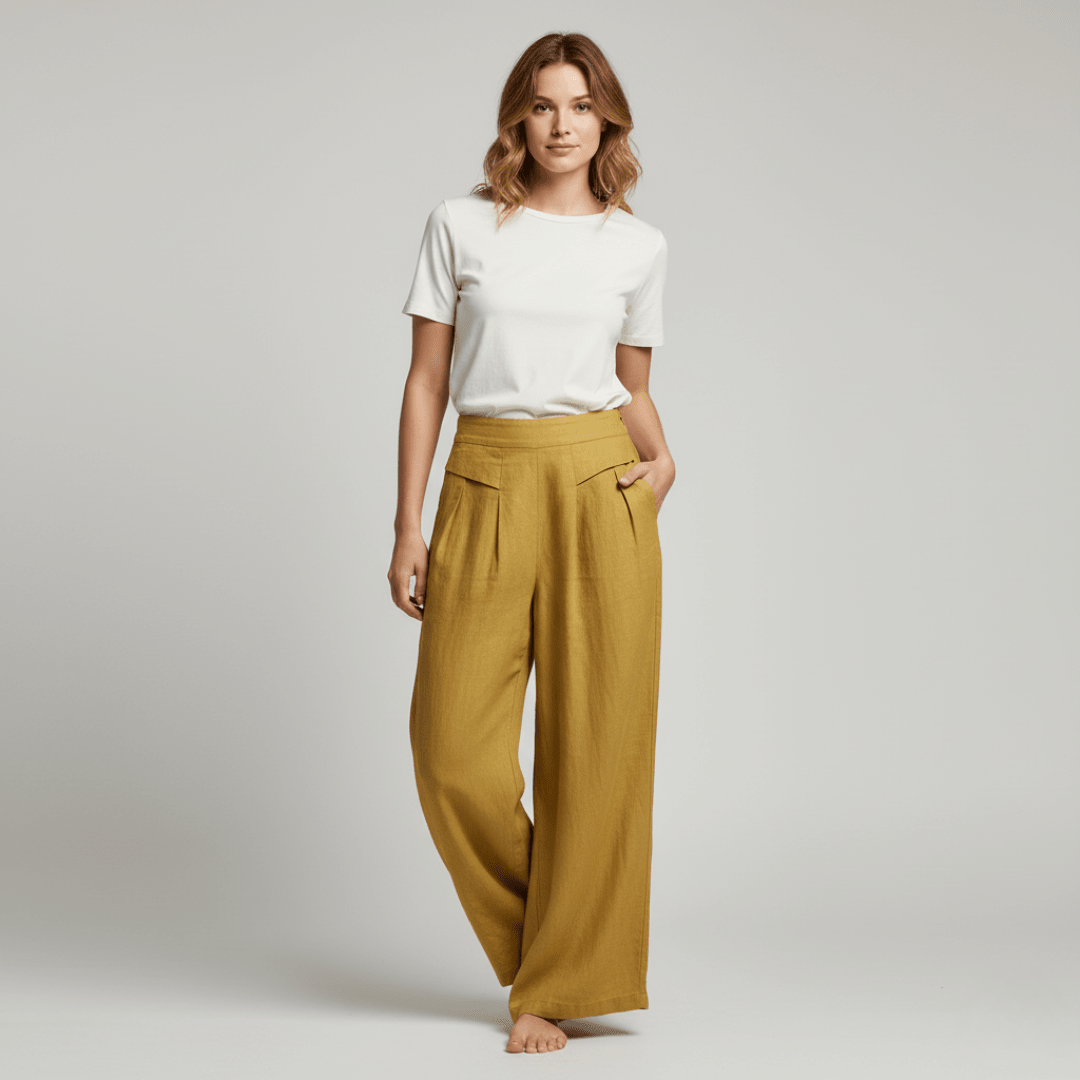 Women’s High - Waist Wide Leg Trousers with Pockets – Relaxed Everyday Silhouette