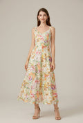 Women's Lace Floral Embroidered A - Line Midi Dress