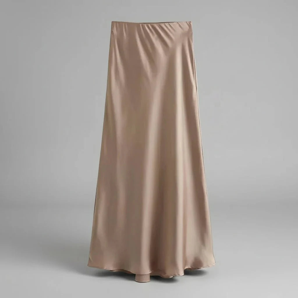Women’s Midi Skirt with Smooth Finish and Flared Hem