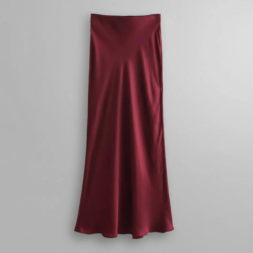 Women’s Midi Skirt with Smooth Finish and Flared Hem