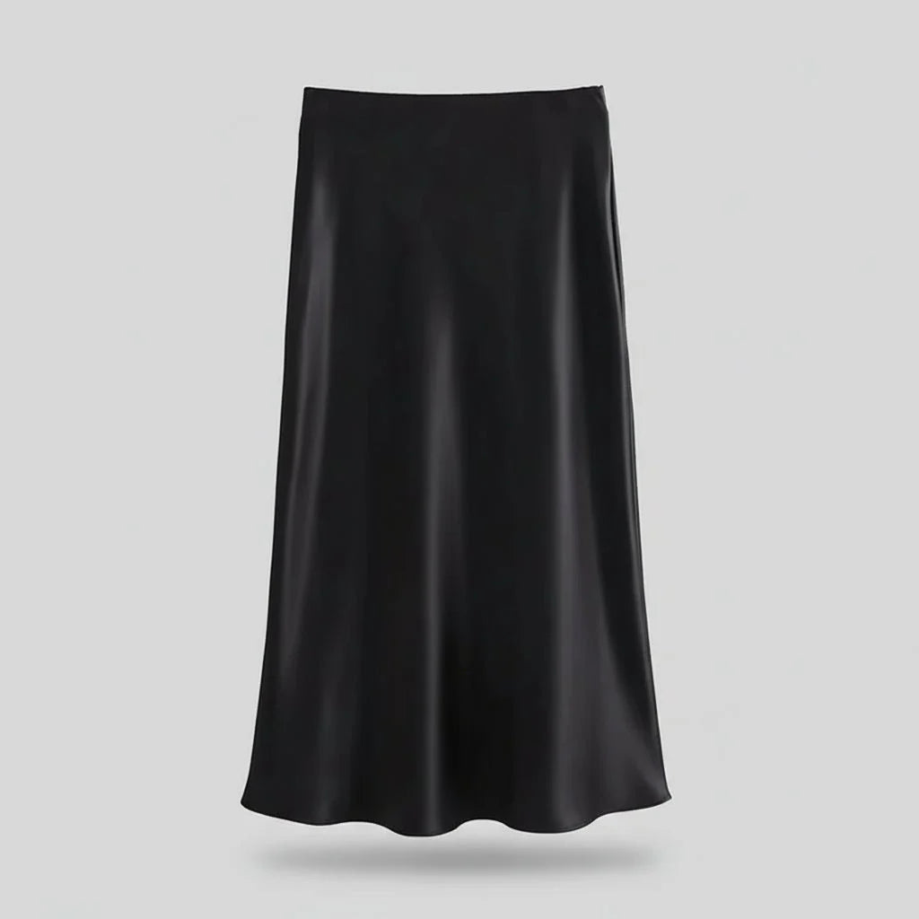 Women’s Midi Skirt with Smooth Finish and Flared Hem