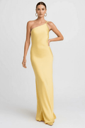 Women’s One - Shoulder Maxi Dress – Elegant Asymmetrical Evening Gown