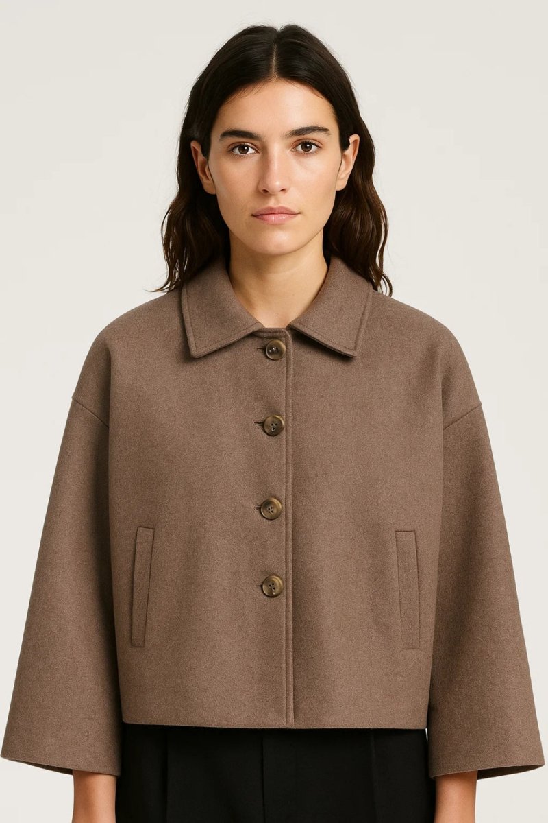 Women’s Short Button - Down Jacket – Elegant Cropped Outerwear for All Occasions