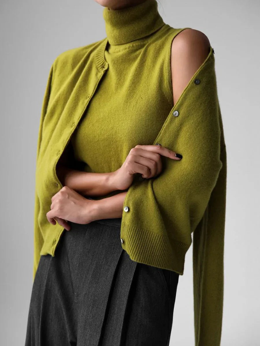 Women’s Sleeveless High - Neck Knit Top – Minimal Tailored Fit