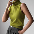 Women’s Sleeveless High - Neck Knit Top – Minimal Tailored Fit