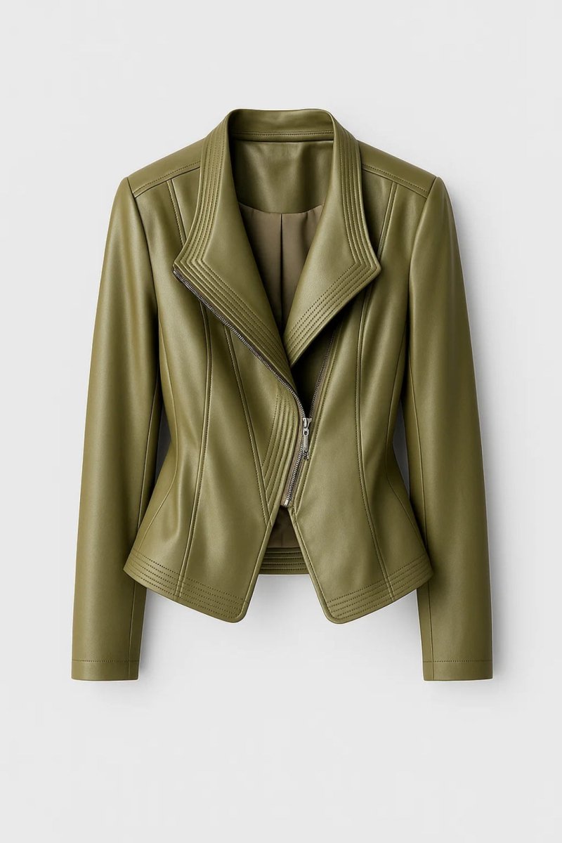 Women’s Structured Cropped Jacket – Elegant Zip - Up Design with Modern Silhouette