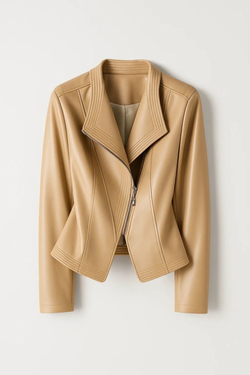 Women’s Structured Cropped Jacket – Elegant Zip - Up Design with Modern Silhouette