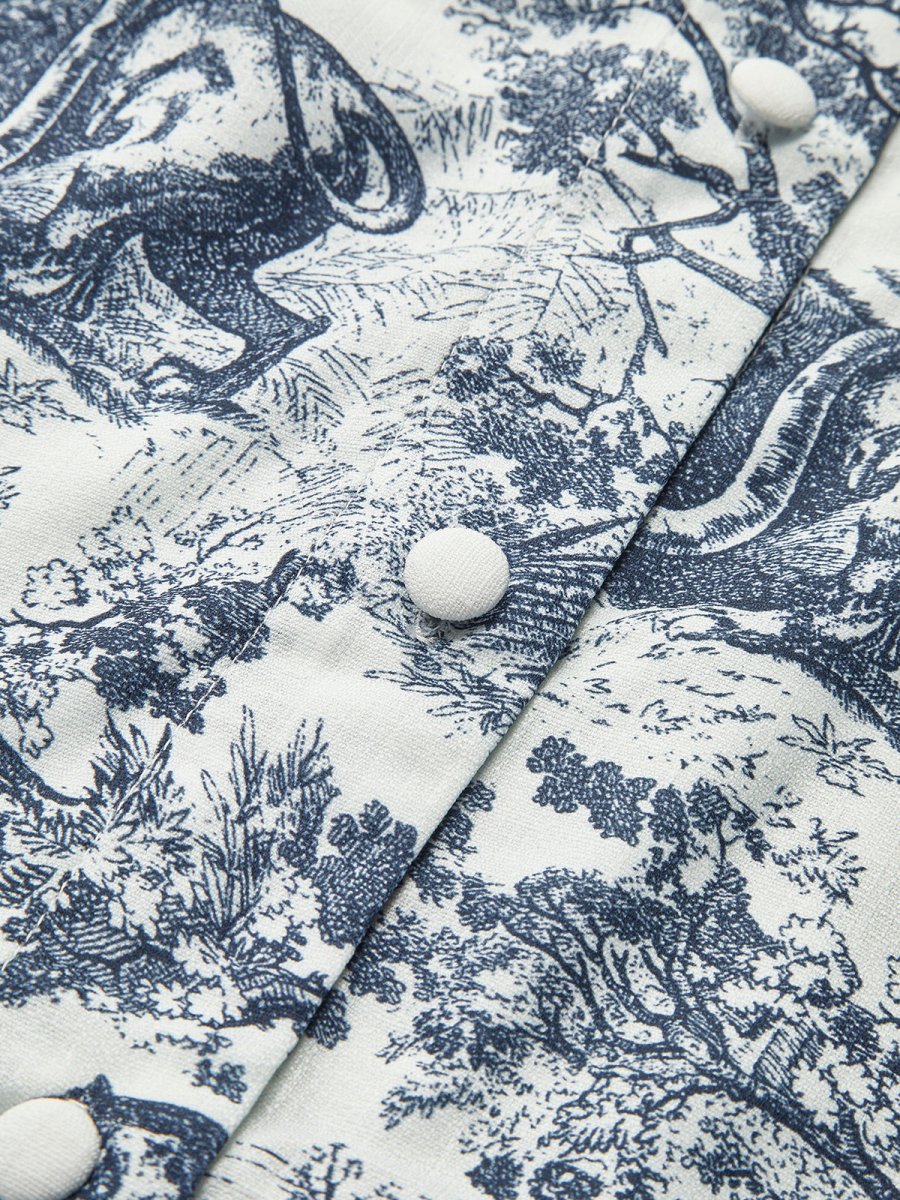 Women’s Three - Piece Shorts Set with Printed Bralette, Button - Front Shirt, and Elastic Waist Shorts