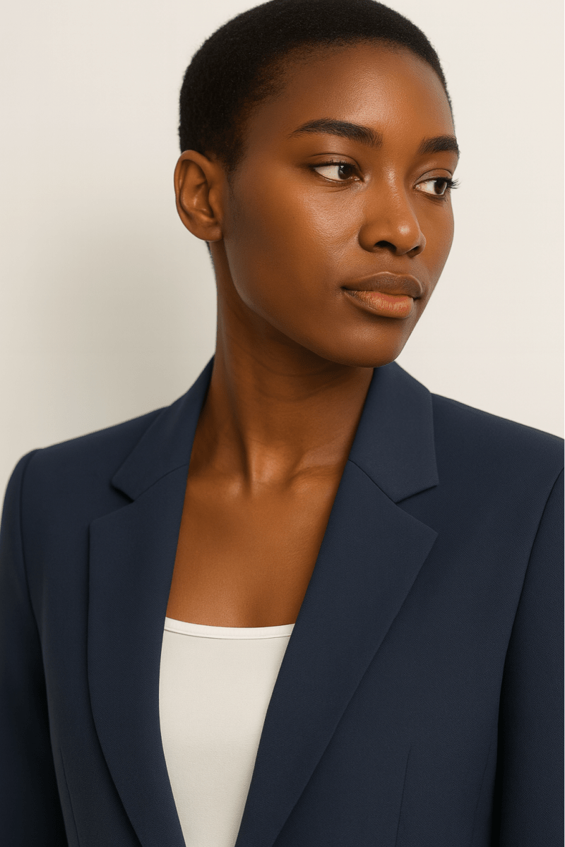 Women’s Two - Piece Pants Suit with Tailored Blazer and Straight - Leg Trousers