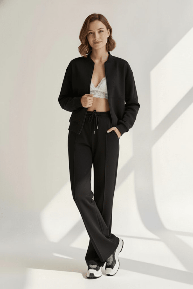Women’s Two - Piece Tracksuit Set – Zip Jacket and Drawstring Pants
